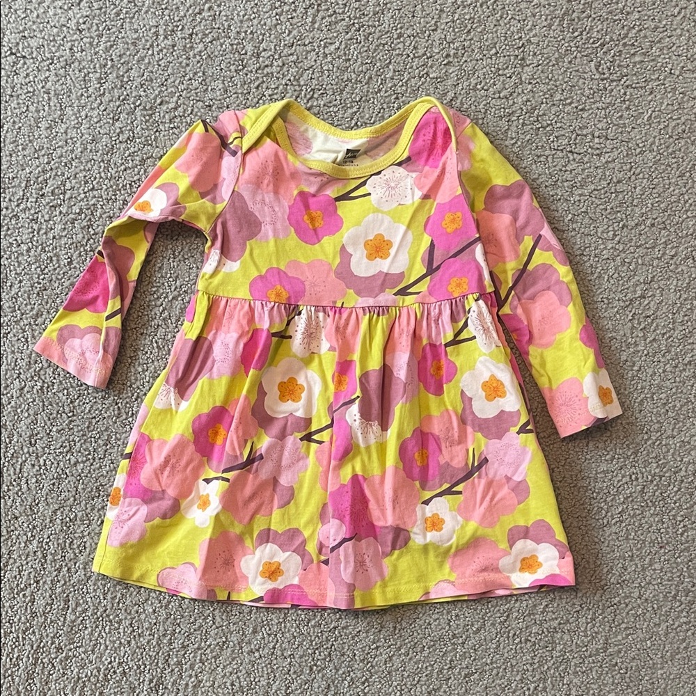 Tea Floral Long-Sleeve Kids Dress